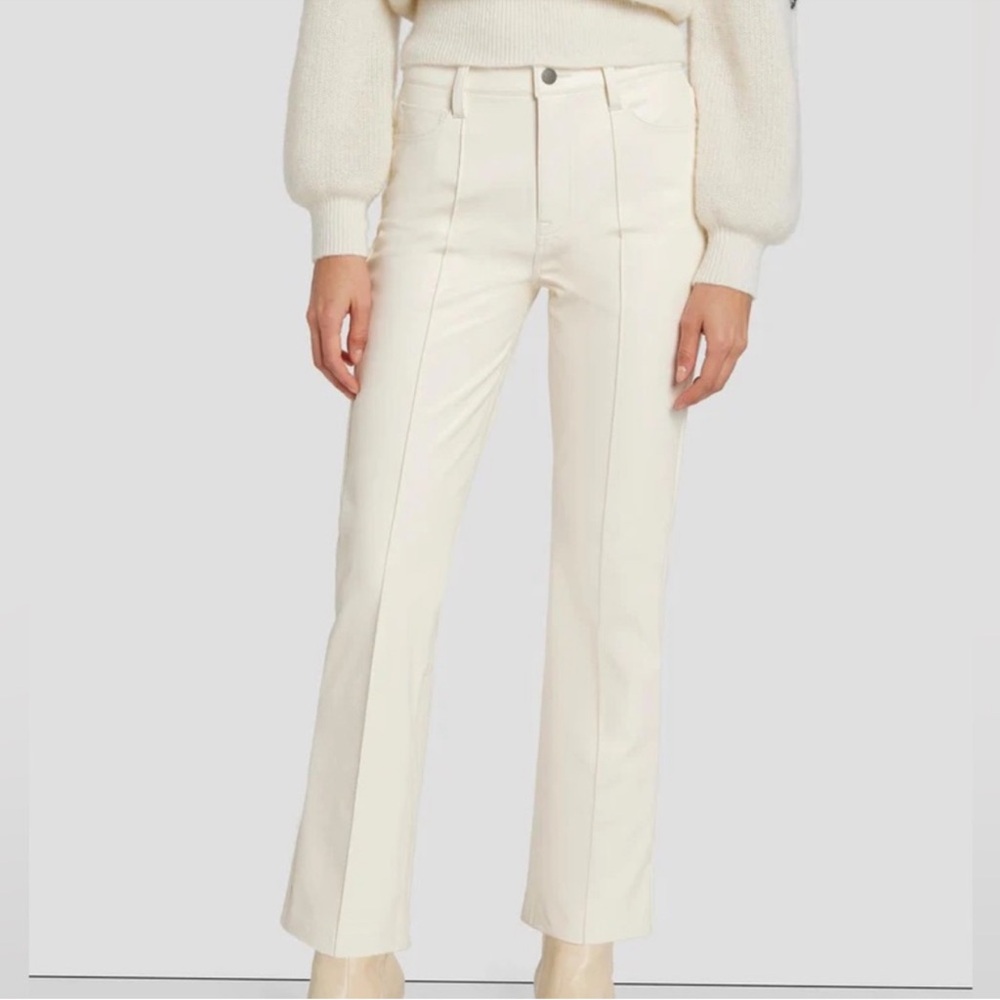 7 For All Mankind Cream Boot Cut Pants